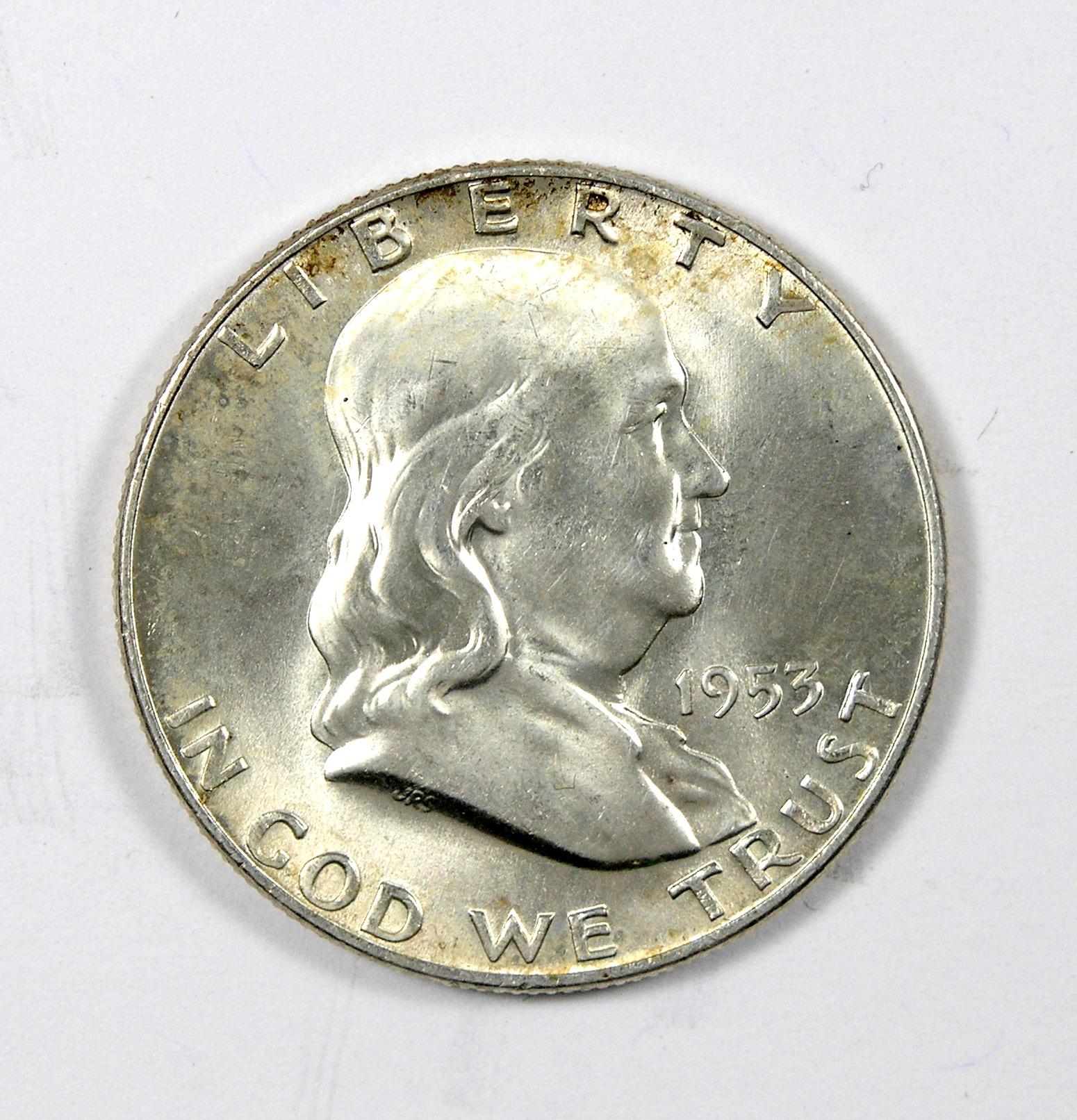 1953-D Franklin Half Dollar MS-64 Full Bell Lines