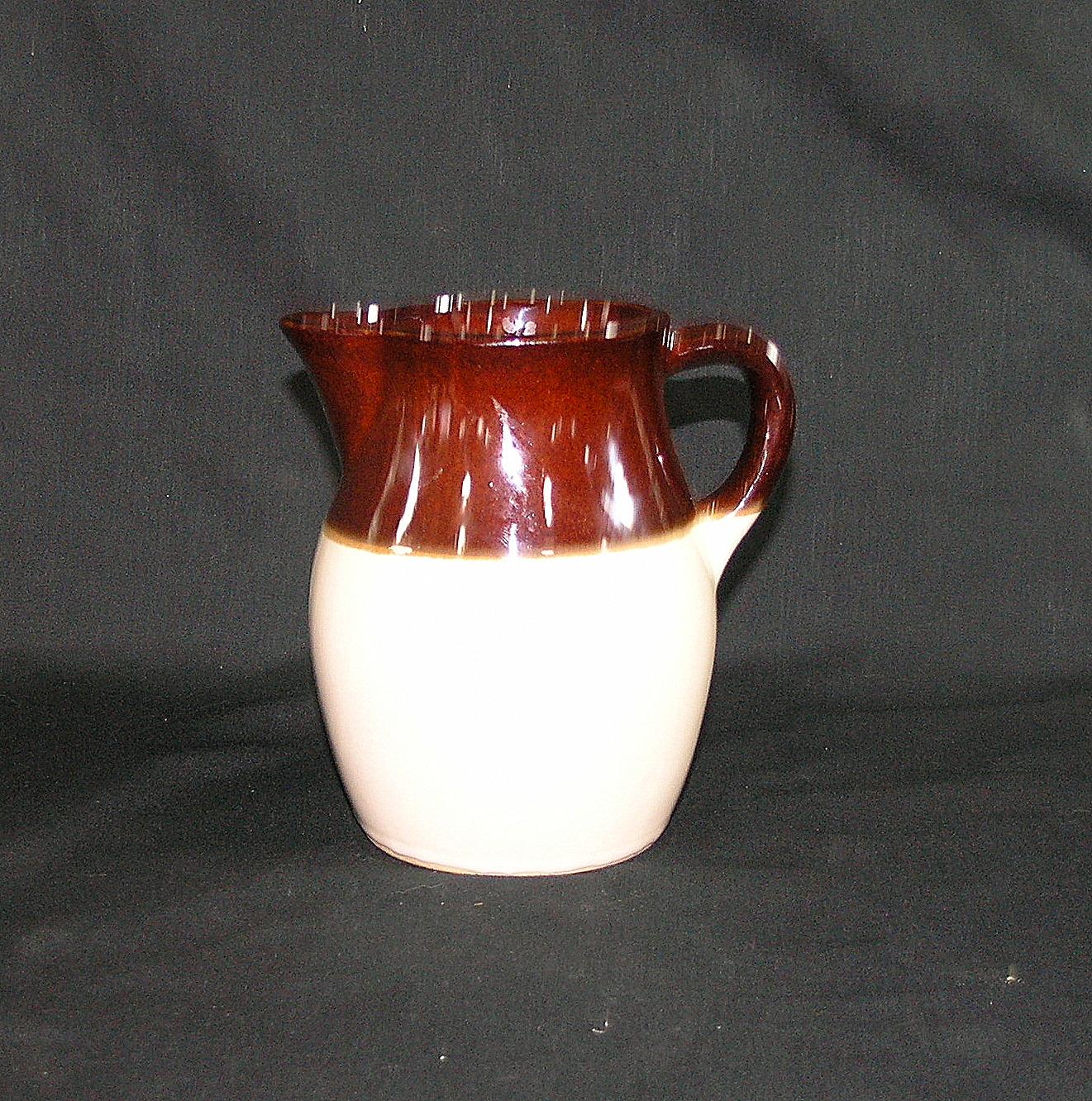 Vintage R.R.P.Co Roseville #121-J Pottery Pitcher Jug Crock Style Glaze Wit