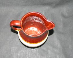 Vintage R.R.P.Co Roseville #121-J Pottery Pitcher Jug Crock Style Glaze Wit