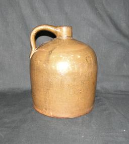 Vintage Large Stoneware Jug Dark Brown Glaze. No Cracks Unmarked.  9-1/2" T