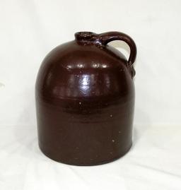 Vintage Large Stoneware Jug Reddish Brown In Color Unmarked. In Good Condit
