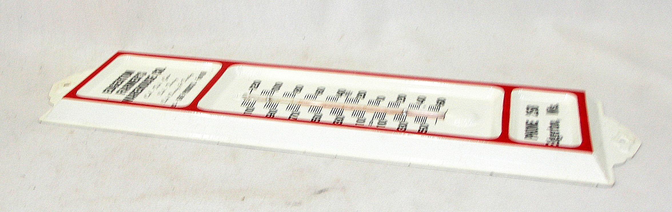 Vintage Enamel Wall Thermometer In Excellent Codition White With Red Accent