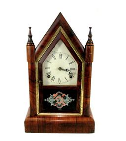 Vintage Gilbert Manufacturing Co Antique Rosewood Steeple Clock Chimes On T