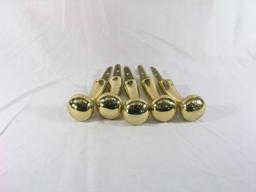 (5) Polished Brass Horse Hames Knobs. Great for Walking Stick Projects. 8"