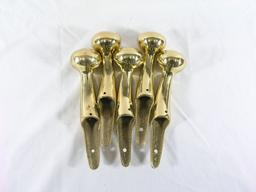 (5) Polished Brass Horse Hames Knobs. Great for Walking Stick Projects. 8"