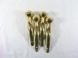 (4) Polished Brass Horse Hames Knobs. Great for Walking Stick Projects. 8"