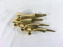 (4) Polished Brass Horse Hames Knobs. Great for Walking Stick Projects. 8"