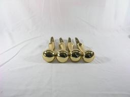 (4) Polished Brass Horse Hames Knobs. Great for Walking Stick Projects. 8"