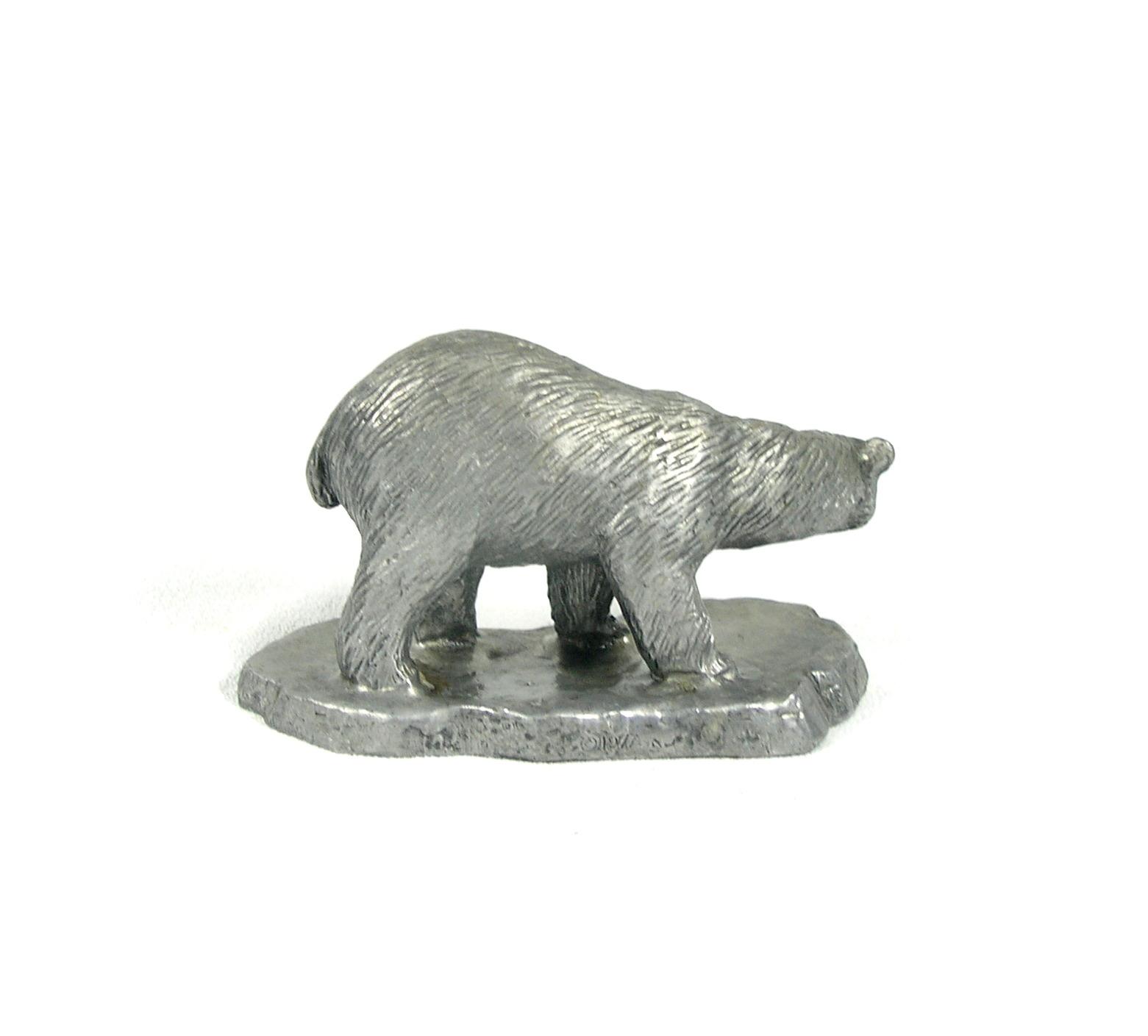 Hand Crafted Solid Pewter Polar Bear Sculpture