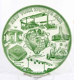 1961 New York  Worlds Fair Commemorative Plate.  9-1/4" Dia.