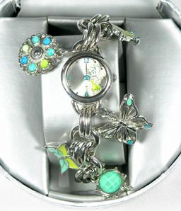 Disney Tinkerbell Battery Operated Charm Wrist Watch TK2025. Working,With B