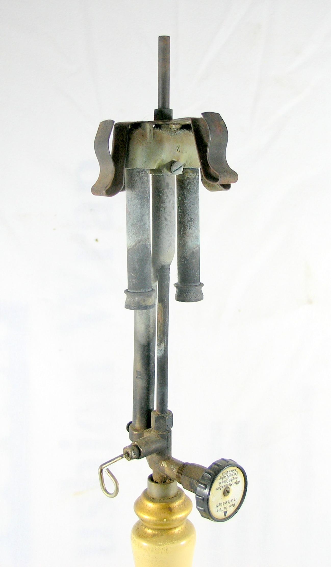 Vintage Coleman Instant Lighting Number 143 Kerosene Brass Lantern. Shade Is