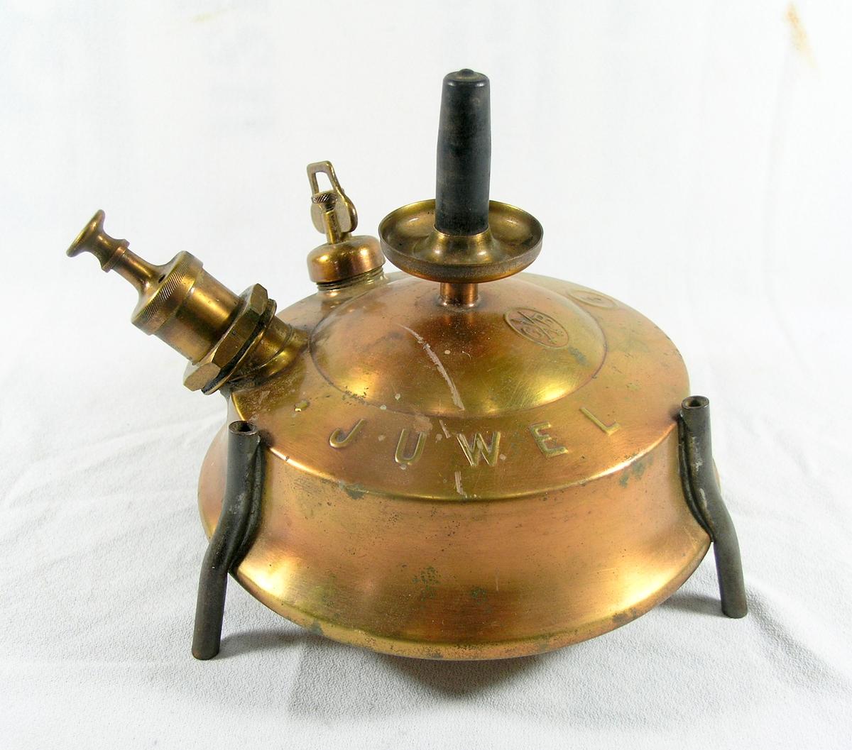 Antique 1910 Brass Stove G&B Barthel Juwel Number 6 Globe Gas Light Co for