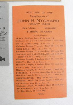 1940 Wisconsin Resident Fishing License & Envelope
