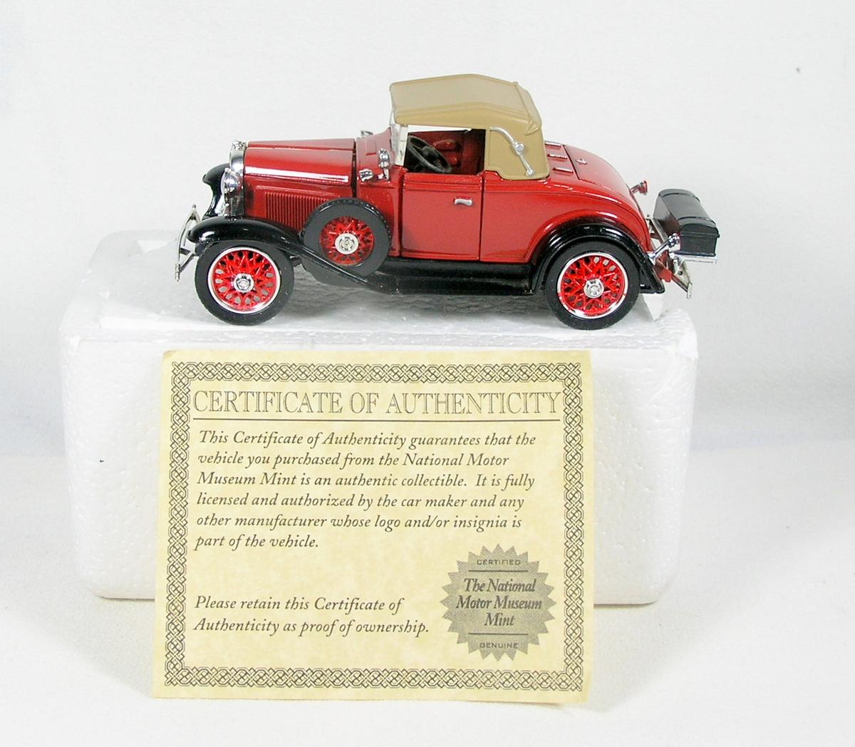 Diecast Replica of 1931 Chevrolet Sports Cabriolet From National Motor Muse