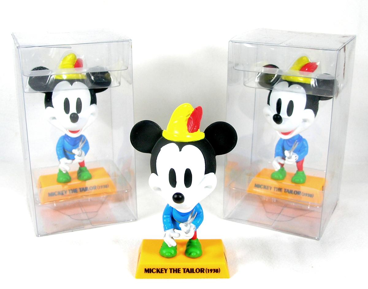 (3) Upper Deck  Disney "1938 Mickey The Tailor" Mickey Mouse Bobble Heads.