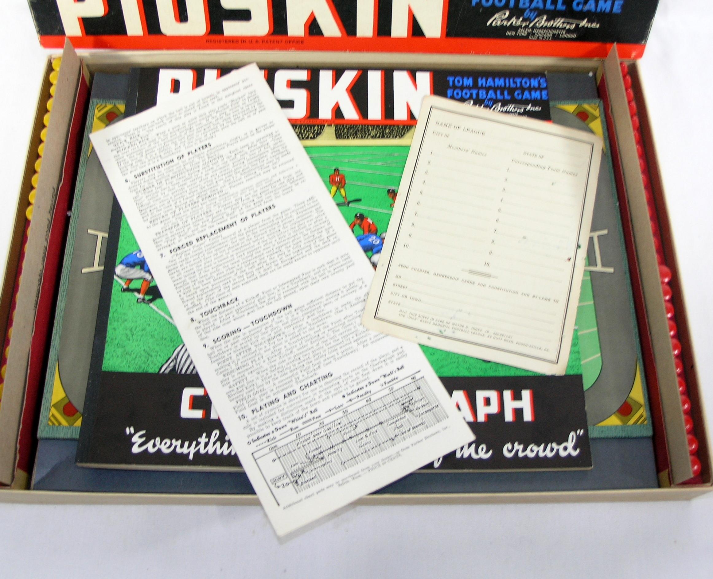 1946 Tom Hamiltons "Pigskin" Football Board Game by Parker Brothers Inc. Co