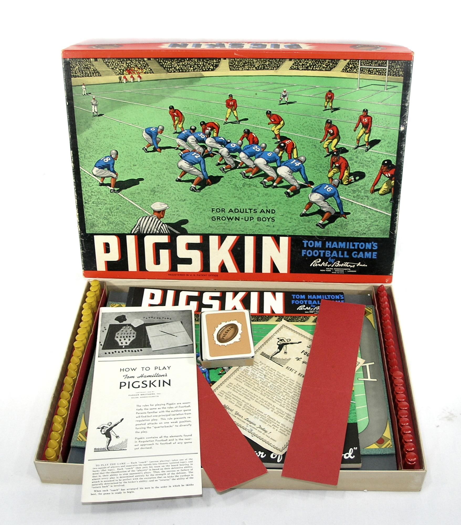 1946 Tom Hamiltons "Pigskin" Football Board Game by Parker Brothers Inc. Co