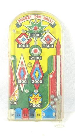 Vintage 1950s-60s Marx Pocket Pinball Game. Good used Working Condition. 5-