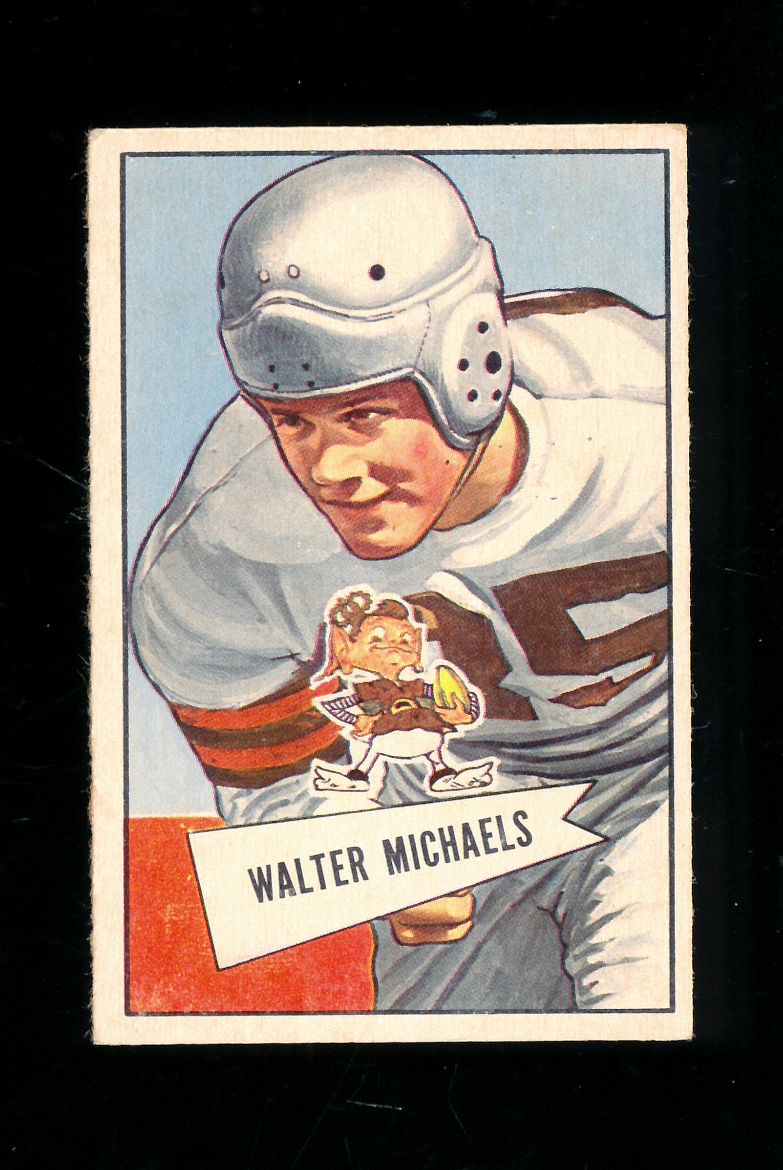 1952 Bowman Small Football Card #62 Walt er Michaels Cleveland Bowns. EX Co