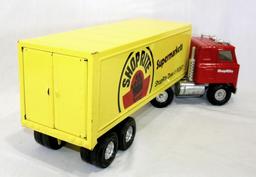 1980s Ertl Toy Semi Tractor & Trailer. ShopRite Supermarkets. Very Good Pla