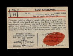 1953 Bowman Football Card #34 Hall of Famer Lou Creekmur Detroit Lions. Has