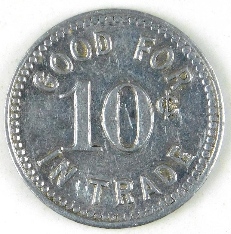 54.  Wisconsin Aluminum Trade Token:  Willie’s Bar Plover Wis. – Good For 1