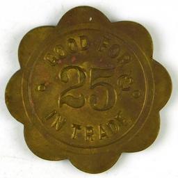 63.  Washington Brass Trade Token:  Zutz Billiards / Vancouver, Wash. / Goo