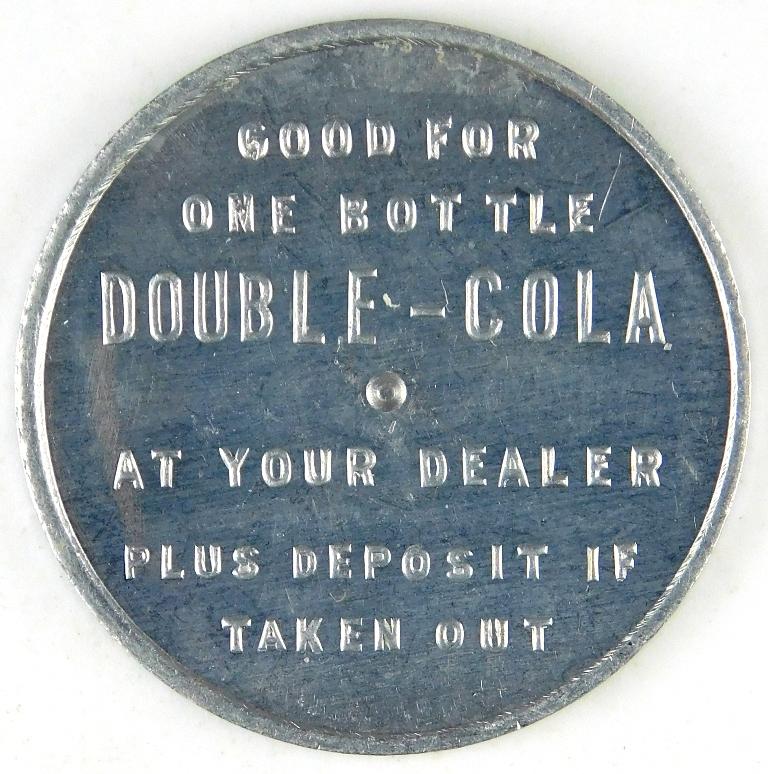 68.  1950’s Aluminum Spinner Token - Good for / One Bottle / DOUBLE-COLA /