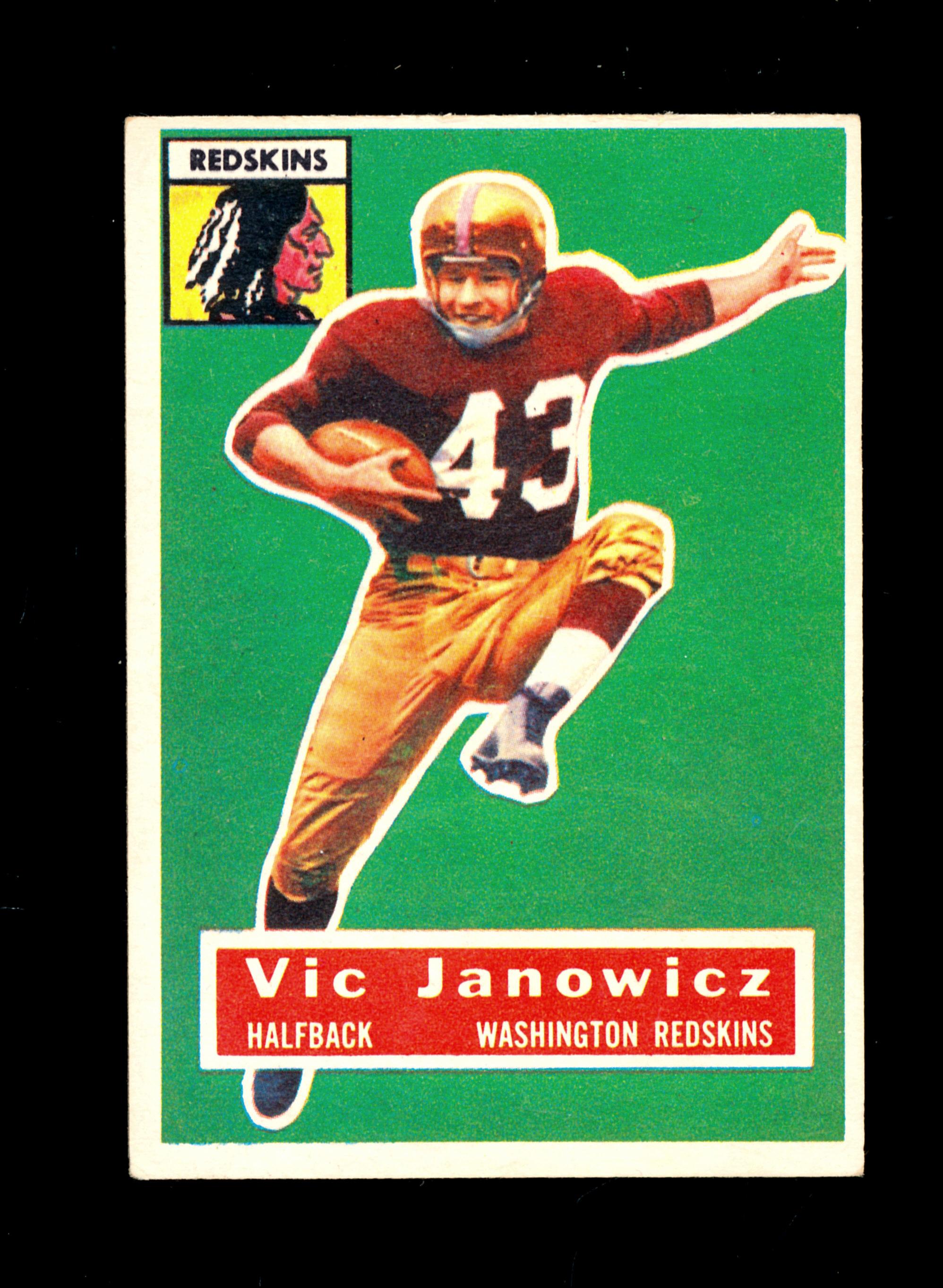 1956 Topps Football Card #13 Vic Janowicz Washington Redskins. EX Condition