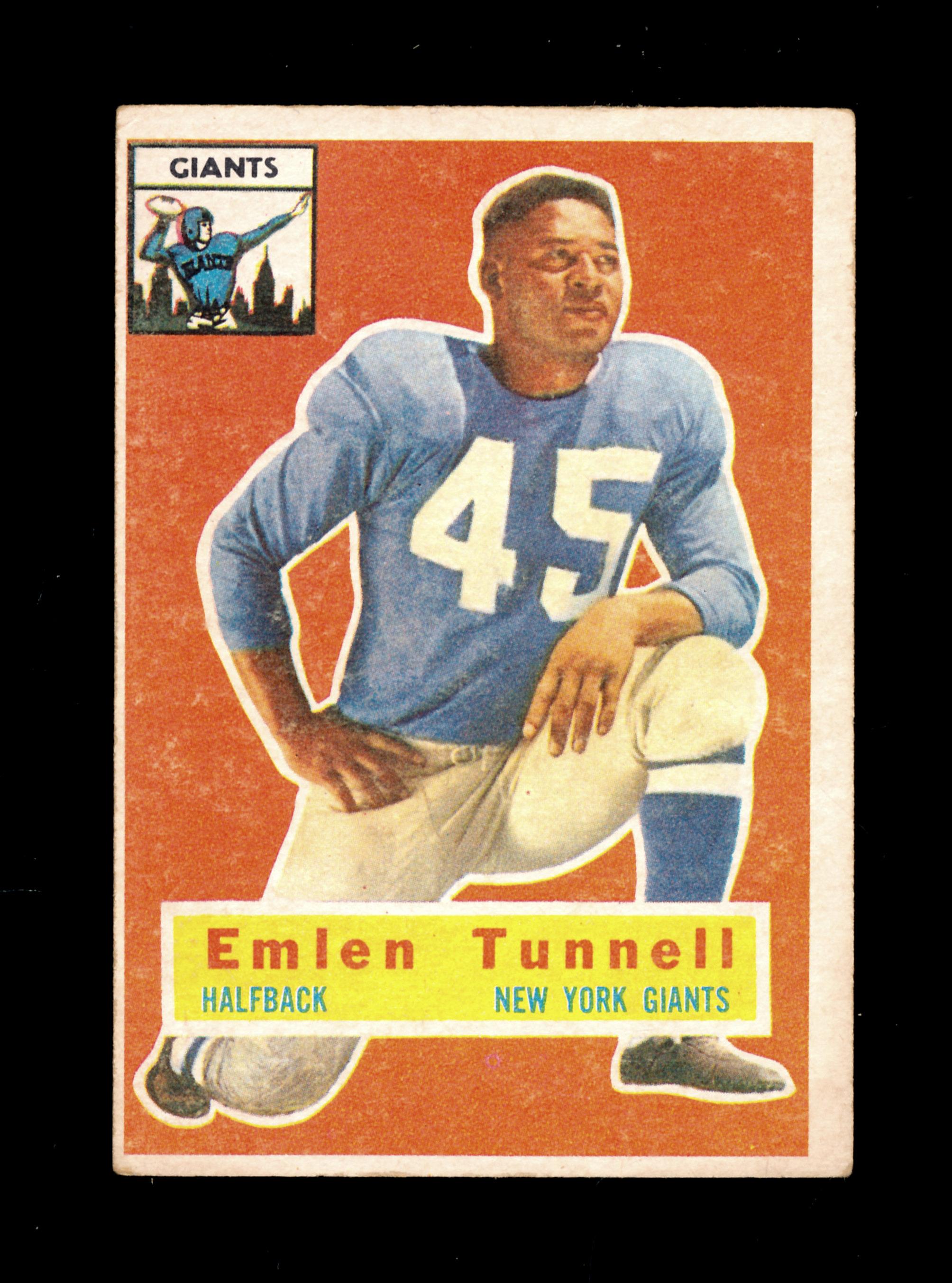 1956 Topps Football Card #17 Hall of Famer Emlen Tunnell New York Giants. V