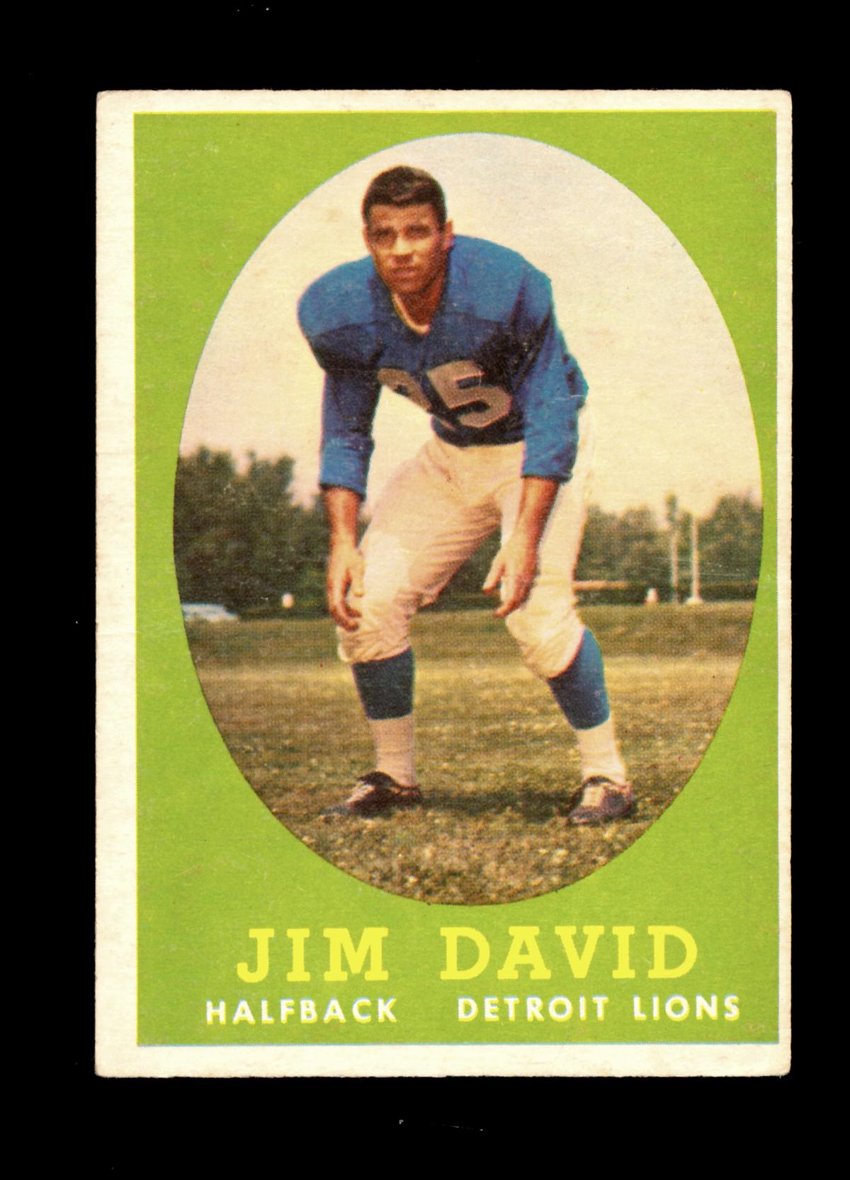 1958 Topps Football Card #13 James David Detroit Lions. EX Condition