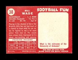 1958 Topps Football Card #38 Bill Wade Los Angeles Rams. EX Condition