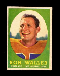 1958 Topps Football Card #72 Ron Waller Los Angeles Rams. EX-MT Condition