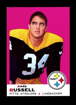 1969 Topps Football Card #17 Andy Russell Pittsburgh Steelers. NM+ Conditio