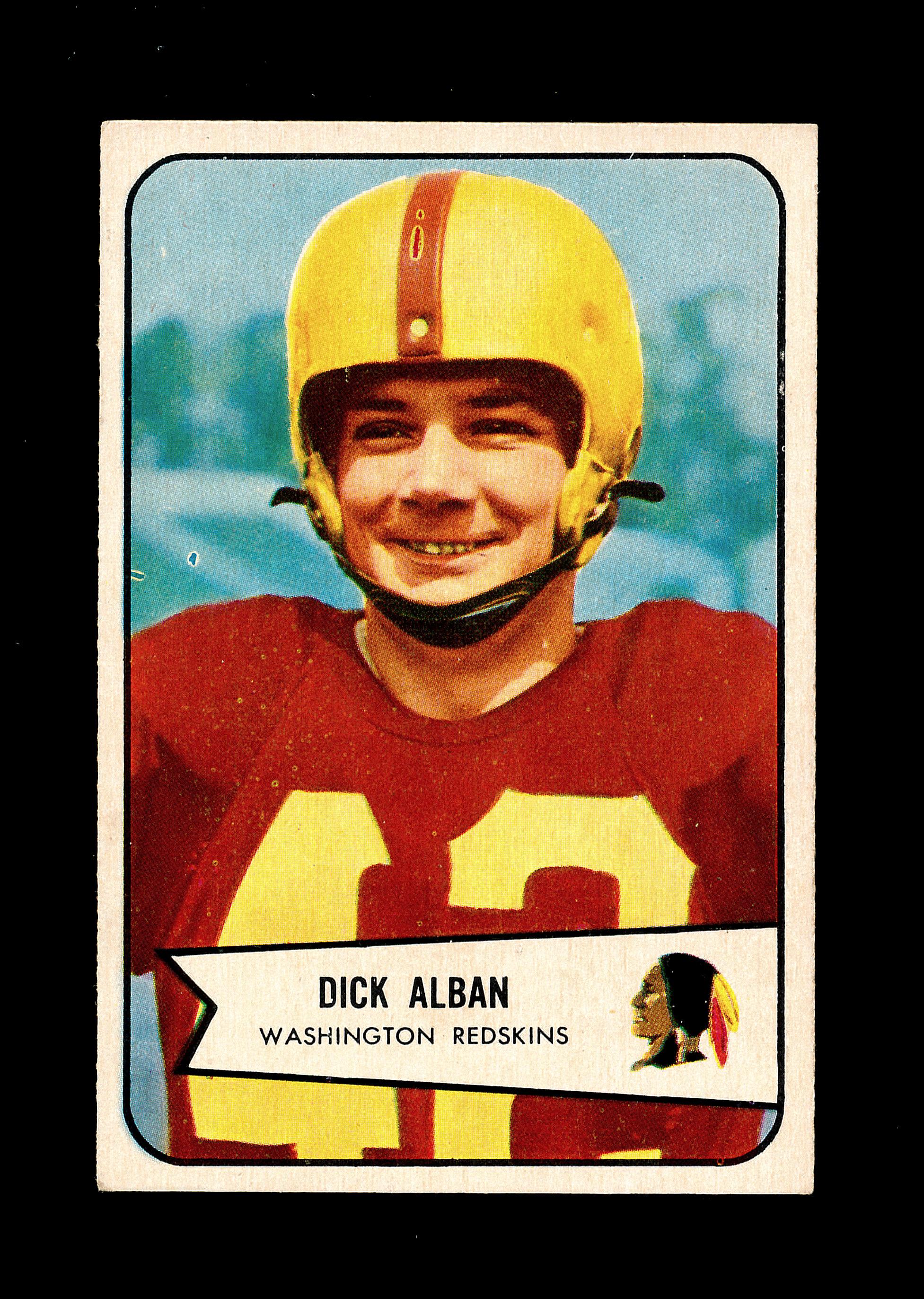 1954 Bowman Football Card #51 Dick Alban Washington Redskins.