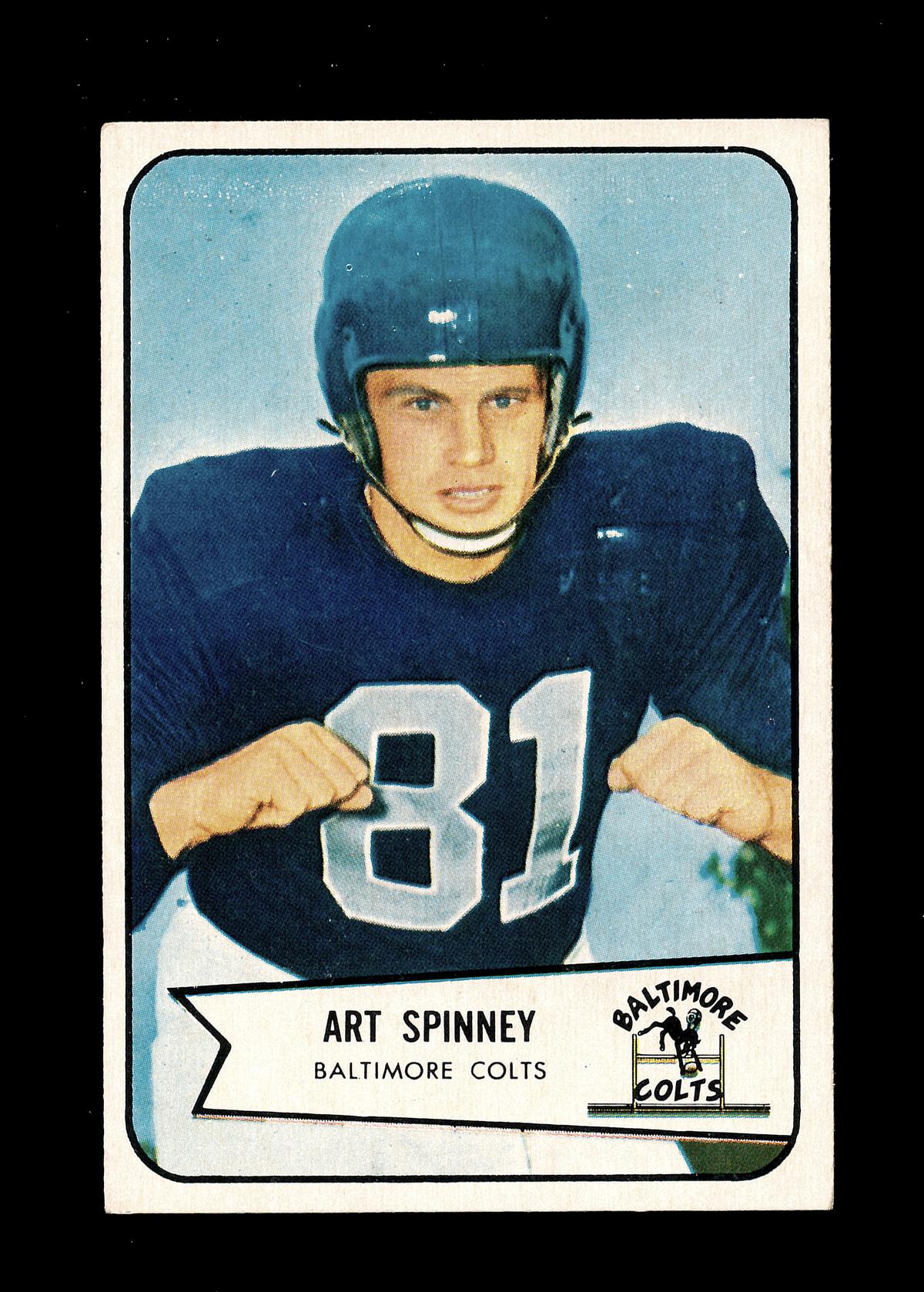 1954 Bowman Football Card #126 Art Spinney Baltimore Colts.
