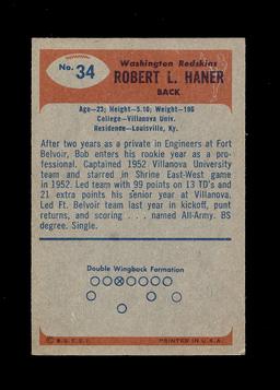 1955 Bowman Football Card #34 Robert Haner Washington Redskins.