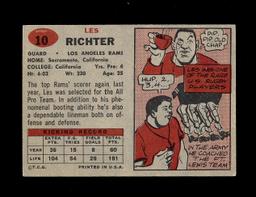 1957 Topps Football Card #10 Hall of Famer Les Richter Los Angeles Rams.