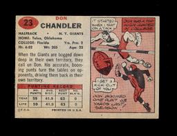 1957 Topps ROOKIE Football Card #23 Rookie Don Chandler New York Giants.