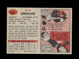 1957 Topps Football Card #53 Alan Ameche Baltimore Colts.