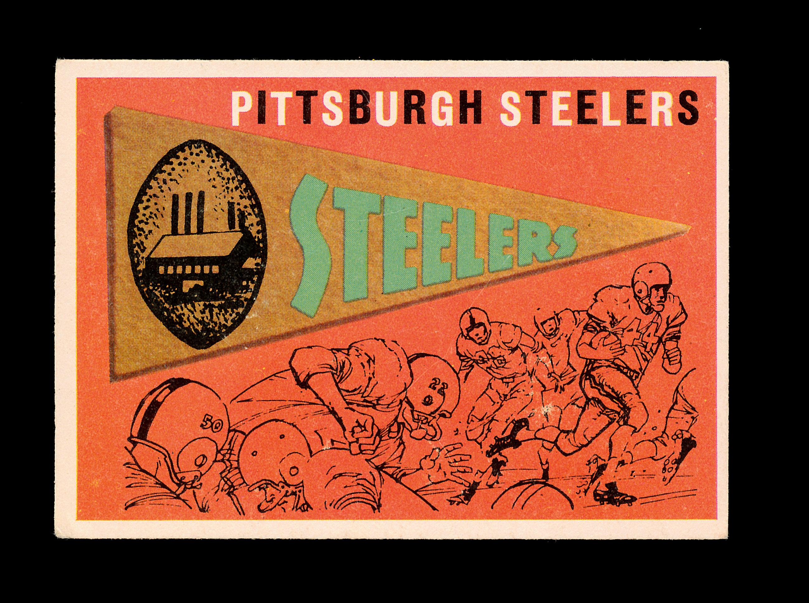 1959 Topps Football Card #9 Pittsburgh Steelers Pennant Card.