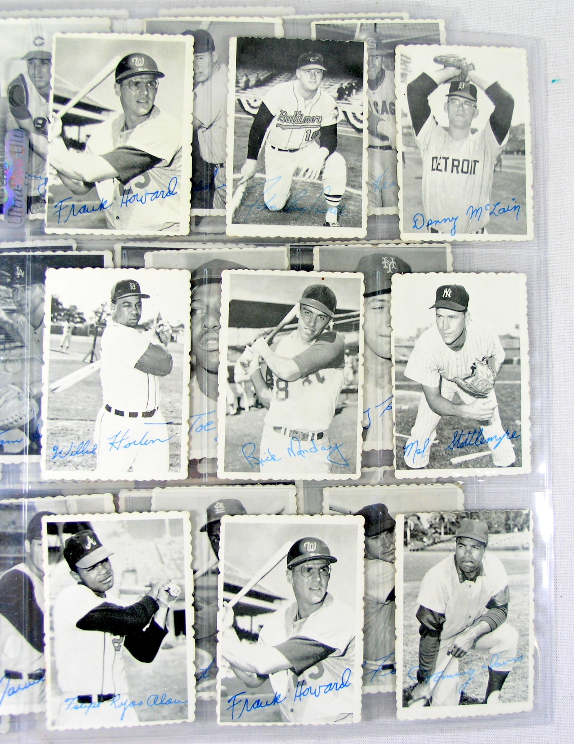 (63) 1969 Deckle Edge Baseball Cards. Some Low Grade, Some Creases, Some Du