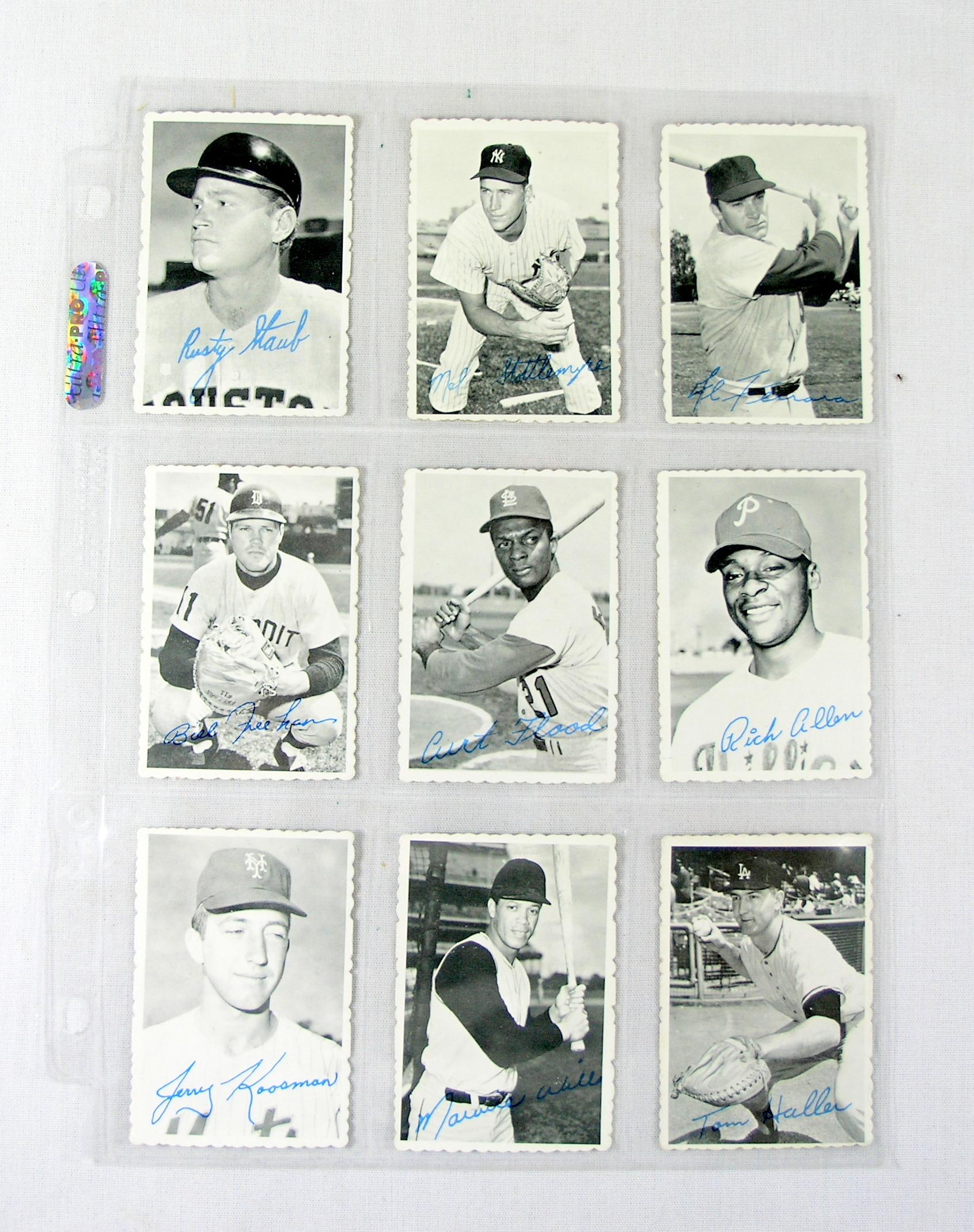 (63) 1969 Deckle Edge Baseball Cards. Some Low Grade, Some Creases, Some Du