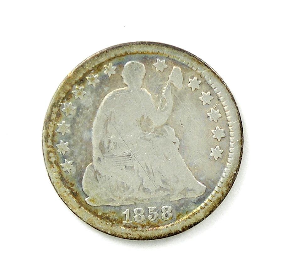 37.  1858-O Seated Half Dime