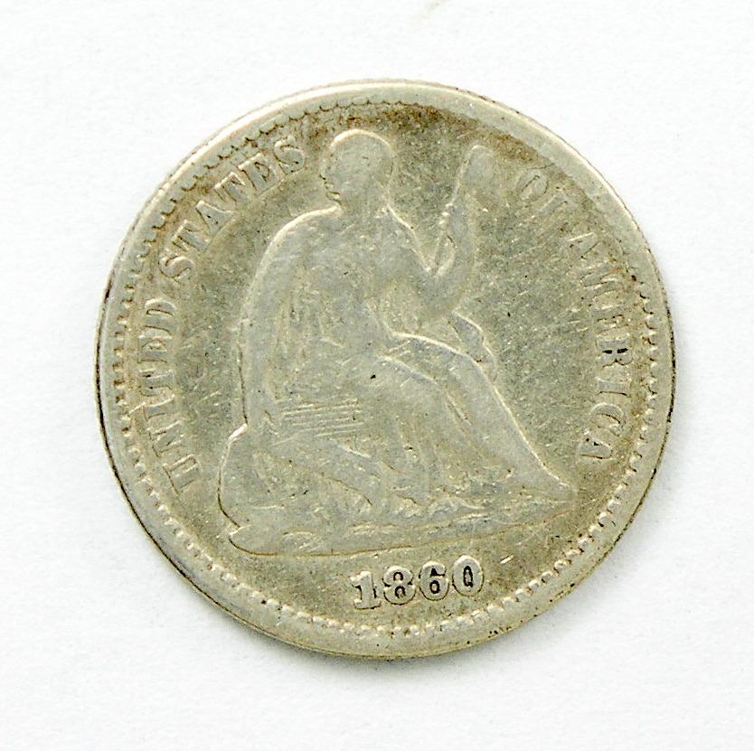 38.  1860   Seated Half Dime