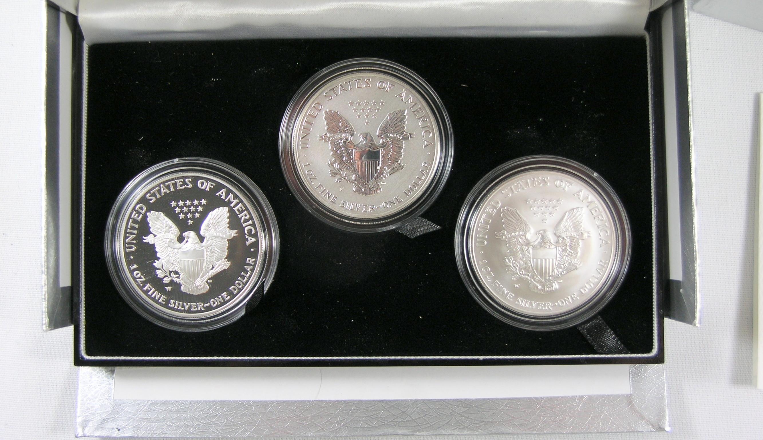 310.    2006  American Eagle 20th Anniversary Silver 3 Pc. Coin Set Boxed w