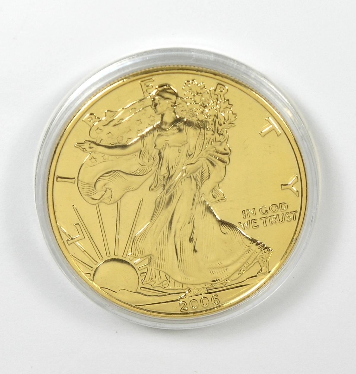 311.    2006   American Eagle Silver Dollar  Gold Clad