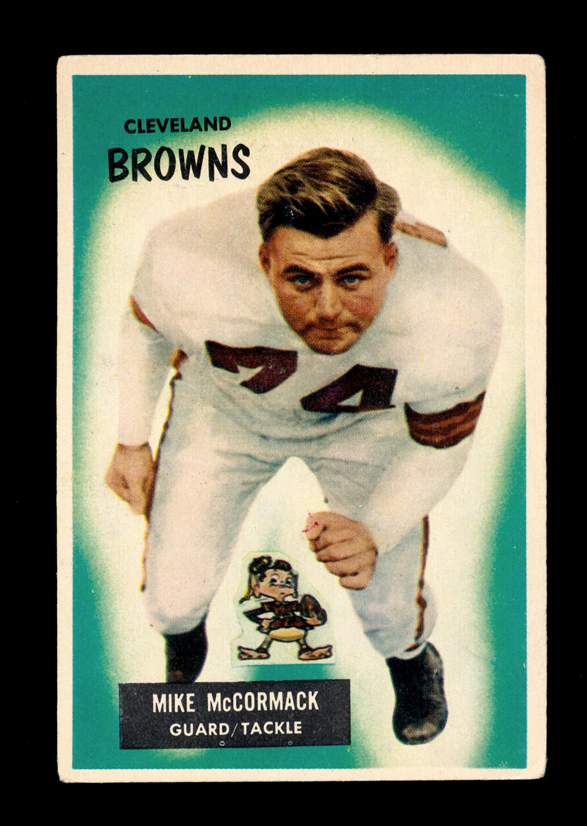 1955 Bowman ROOKIE Football Card #2 Rookie Hall of Famer Mike McCormack Cle