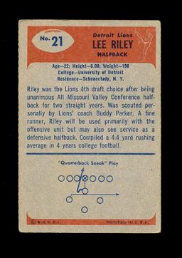 1955 Bowman Football Card #21 Lee Riley Detroit Lions